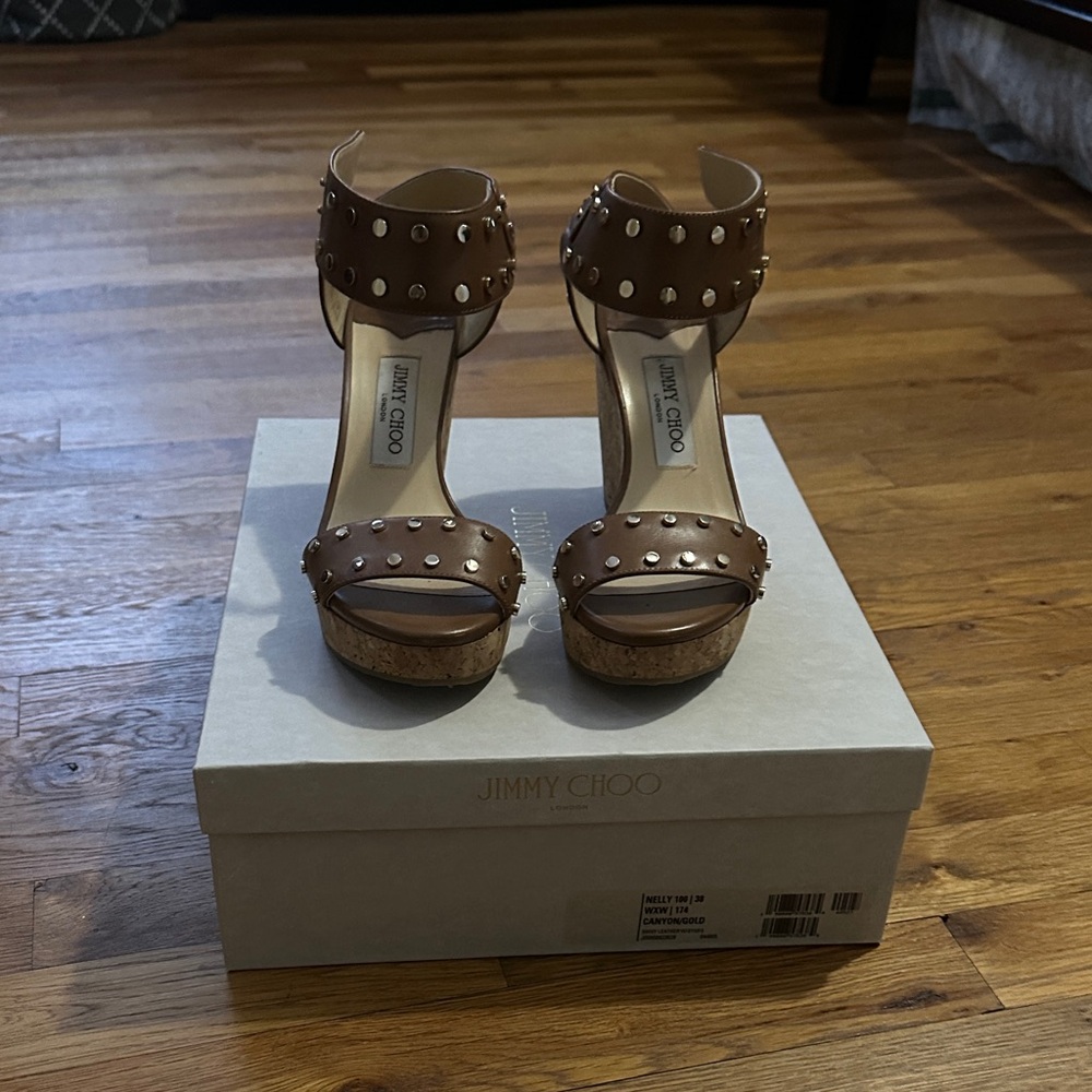 Jimmy Choo Brown Studded wedges